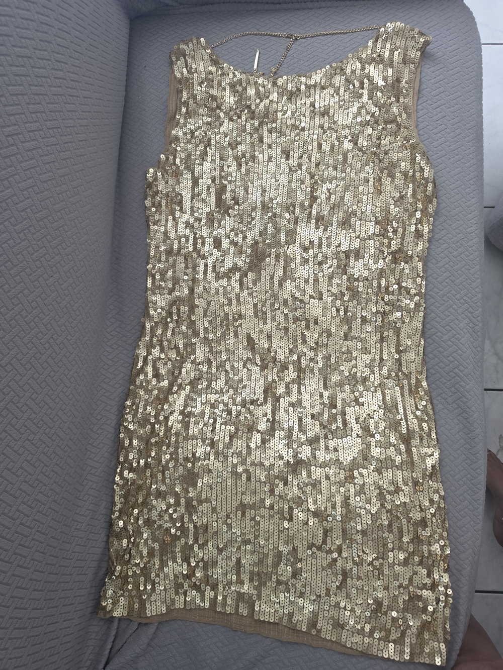 Michael Kors Gold Sequin Sleeveless Mini Dress